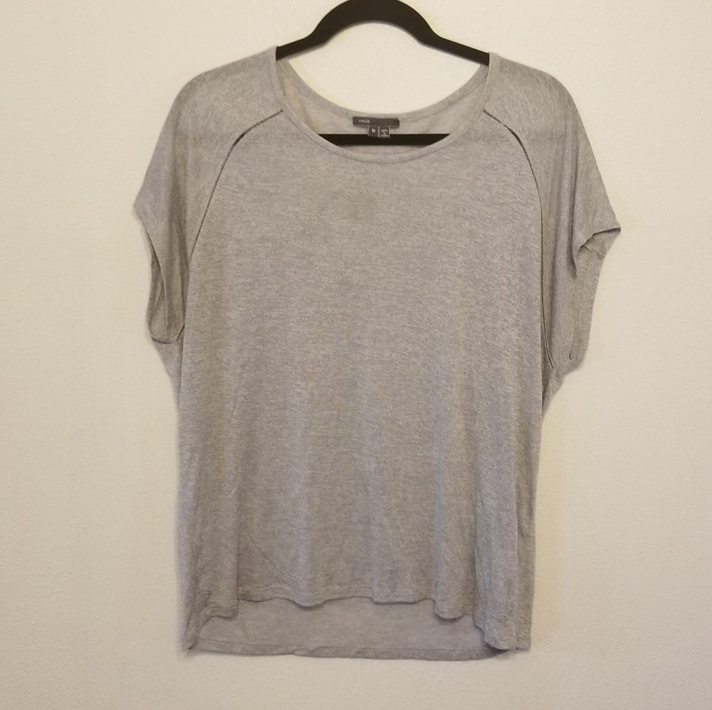 Vince. soft grey drop shoulder short sleeve tee